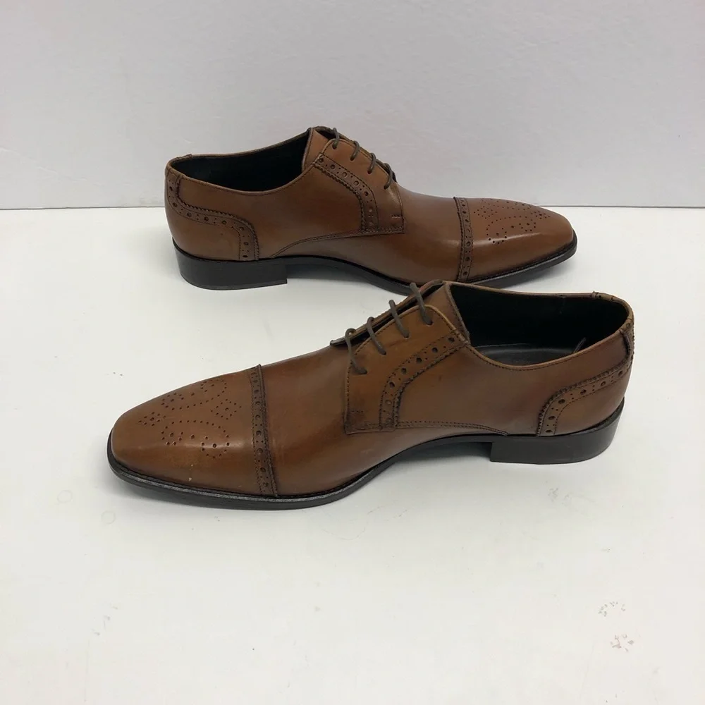 Duca shoes brown Italian leather captoe oxford